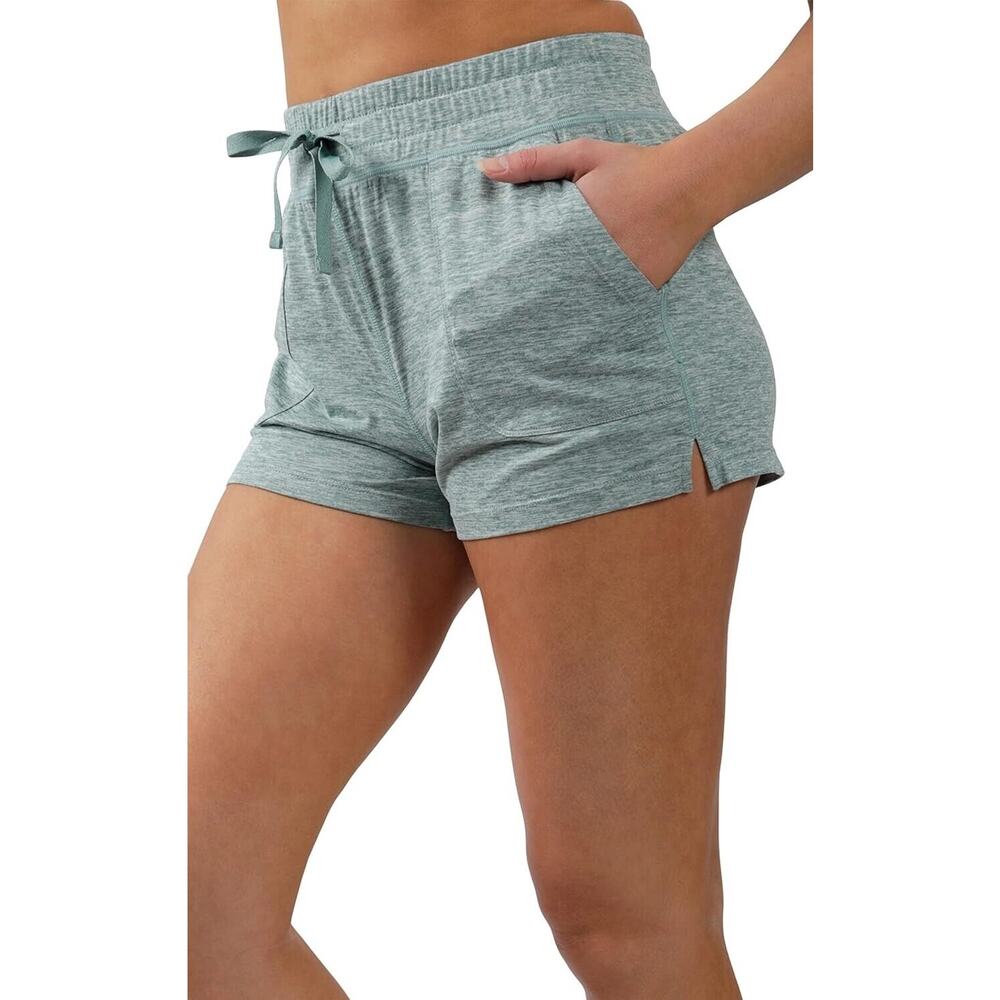 90 Degree By Reflex Women's Lightweight Lounge Shorts Size XL Htr. Balsam Green